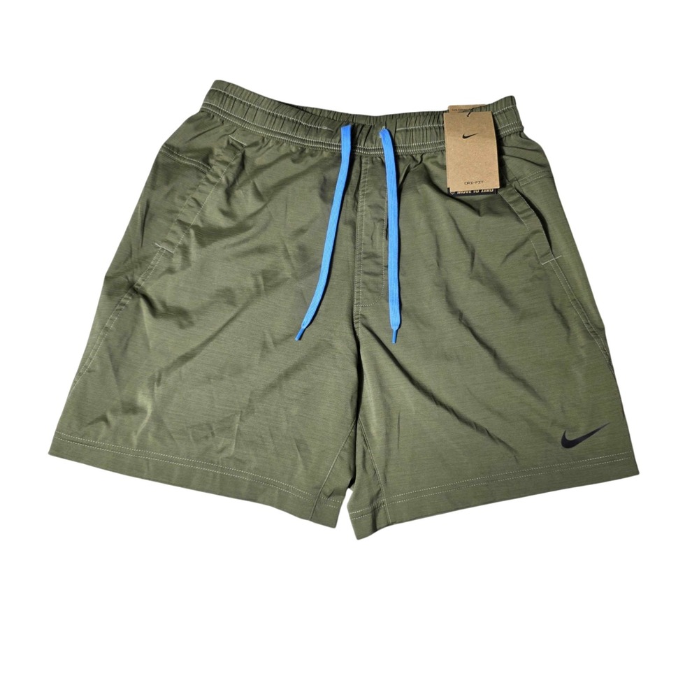 Nike Form Dri-FIT 7in Unlined Woven Training Shorts Mens S Olive NWT HJ3157-222